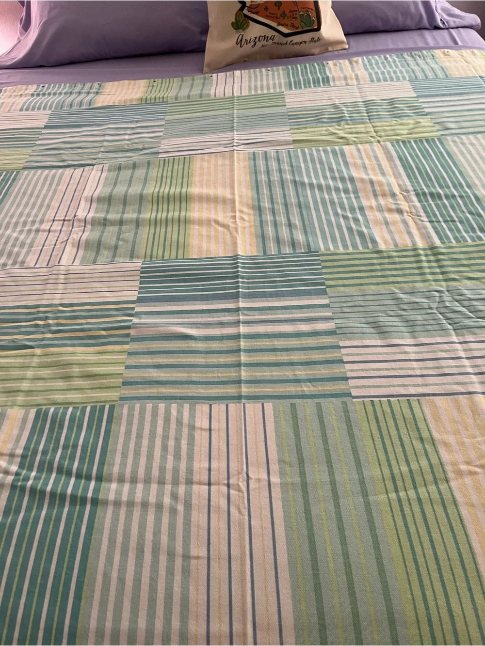 Martha Stewart Striped Patchwork shower curtain.